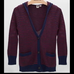 NWT Roxy Striped Cardigan Hoodie Sweater Jacket Coat Woven Small warm
